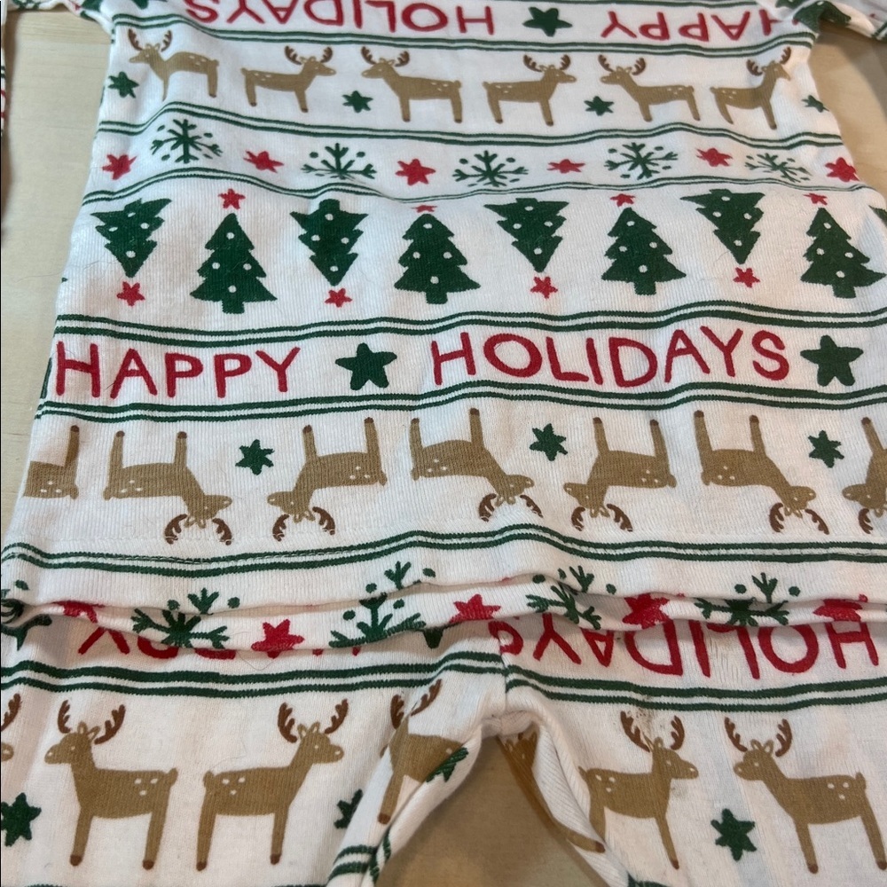 Carter's Green and Red Holiday Pajama Set 100 % Cotton Sz 18M - Picture 2 of 8